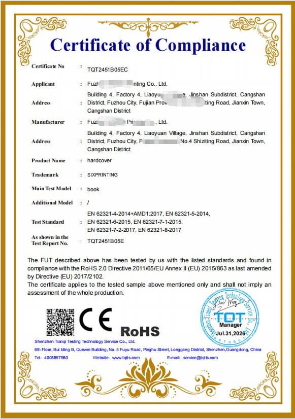 Certificate Ce Rohs